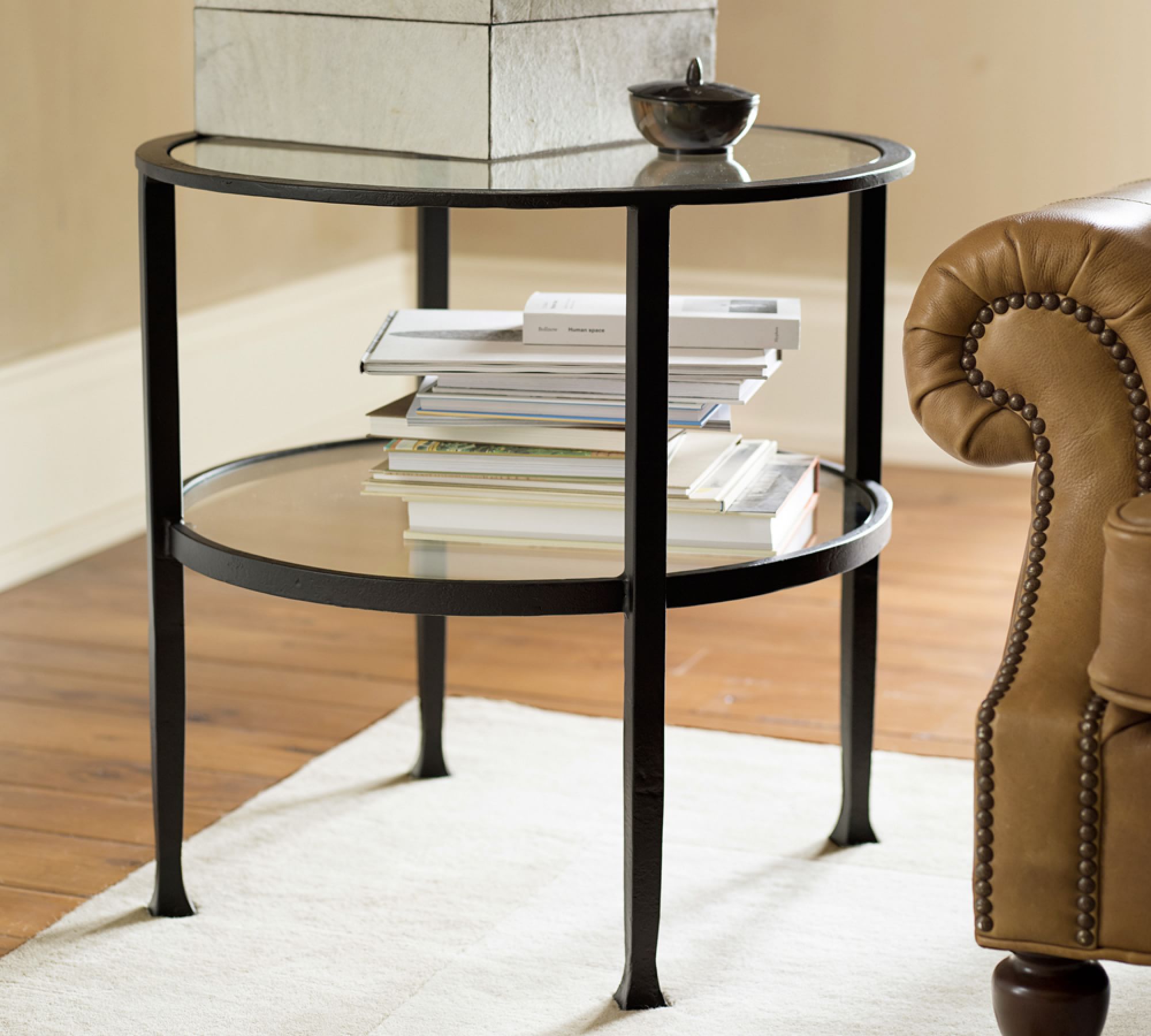 Tanner Round Glass End Table (24")