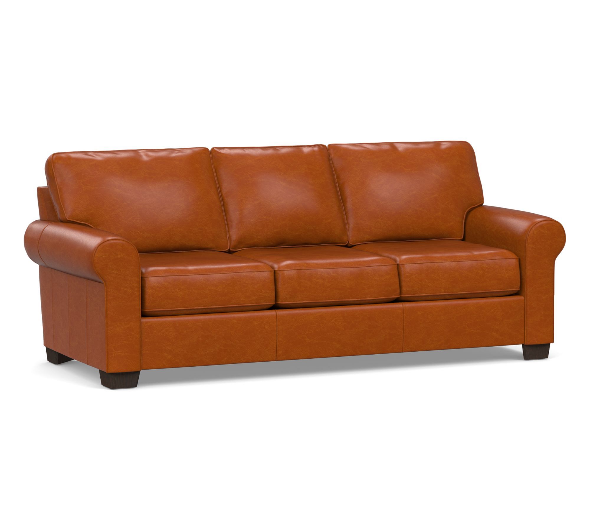 Buchanan Roll Arm Leather Sofa (79"–94")