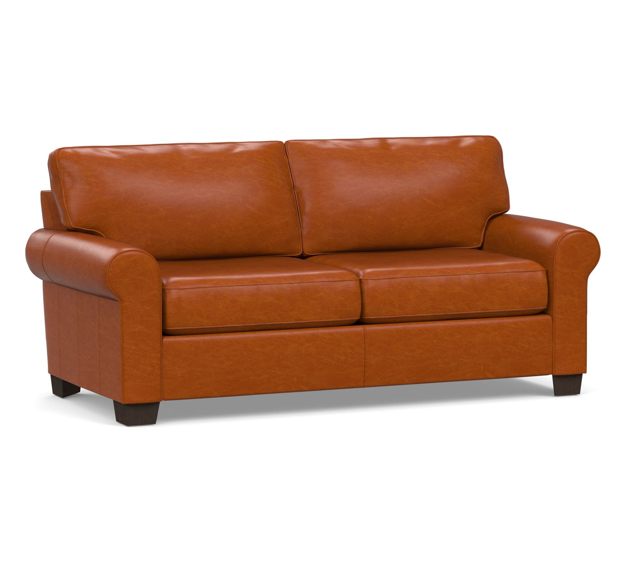 Buchanan Roll Arm Leather Sofa (79"–94")