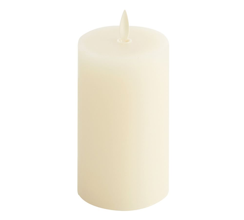 Premium Flickering Flameless Wax Pillar Candle, 4