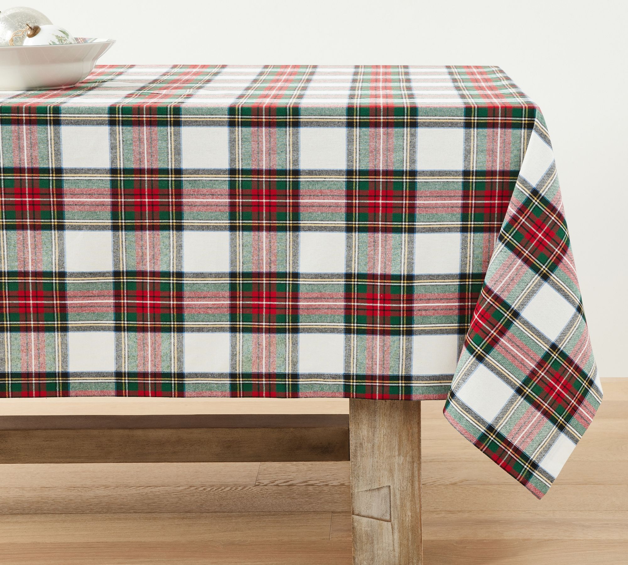 Stewart Plaid Cotton Rectangular Tablecloth