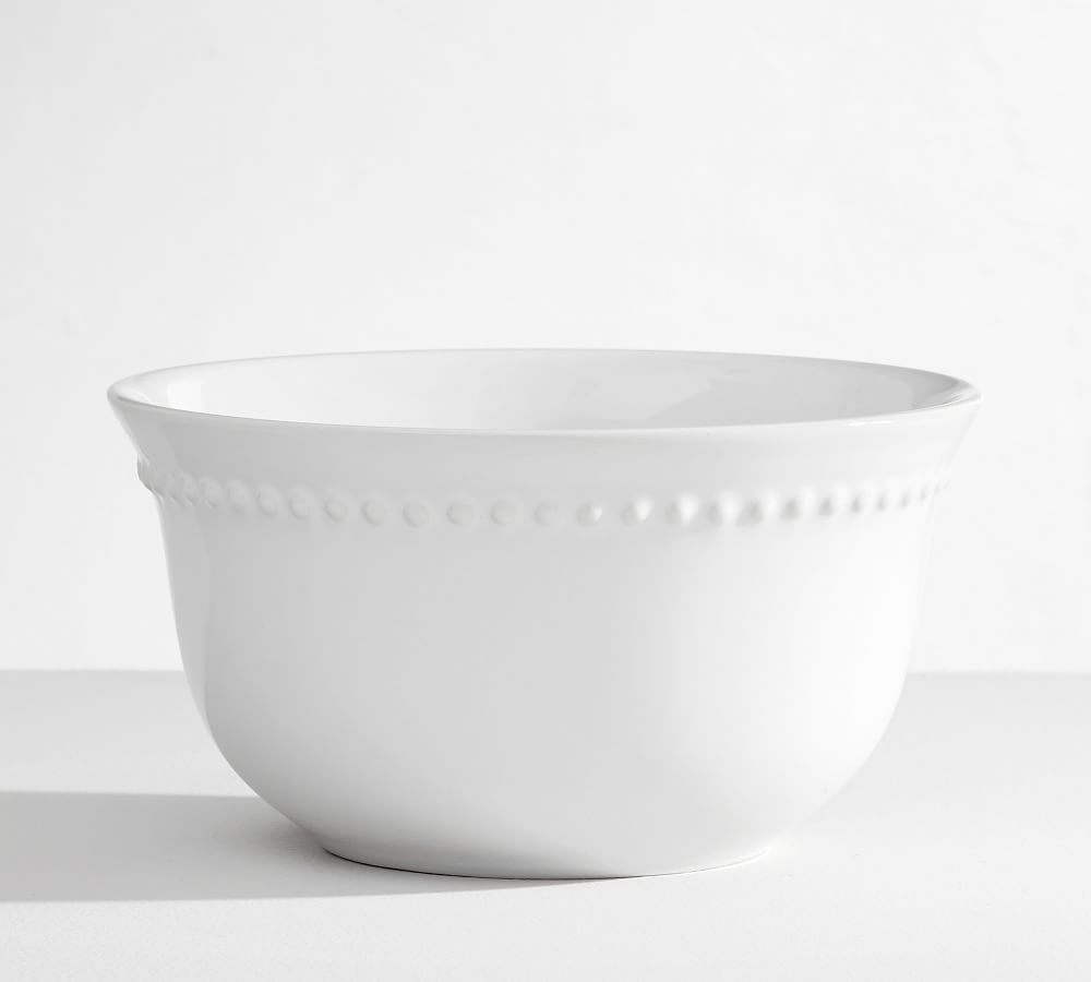 Emma Beaded Stoneware Cereal Bowls Set of 4 true white
