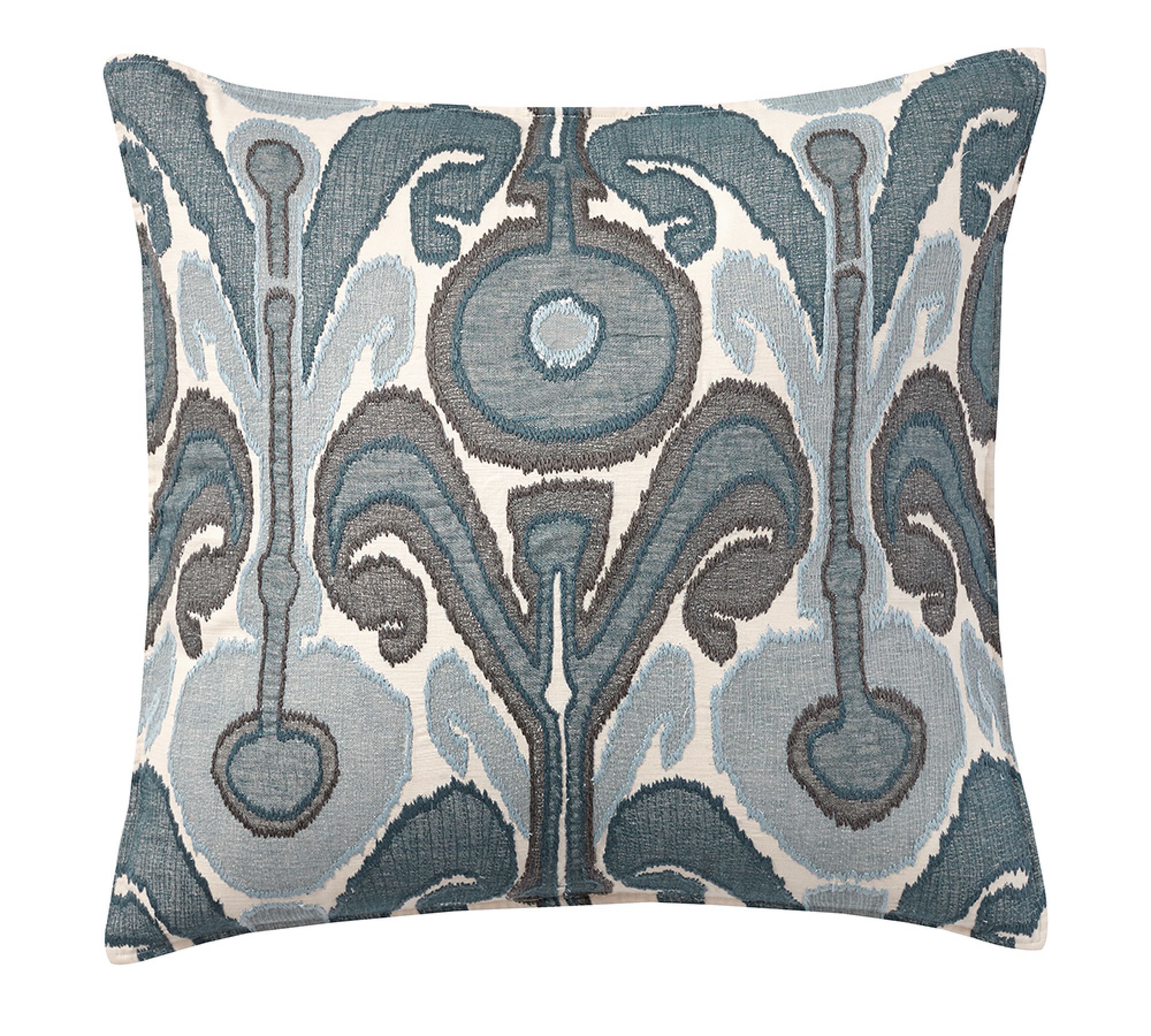 Kenmare Ikat Embroidered Pillow