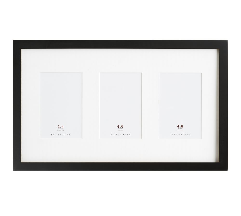 Wood Gallery 3-Opening Frame, 4x6 - Black