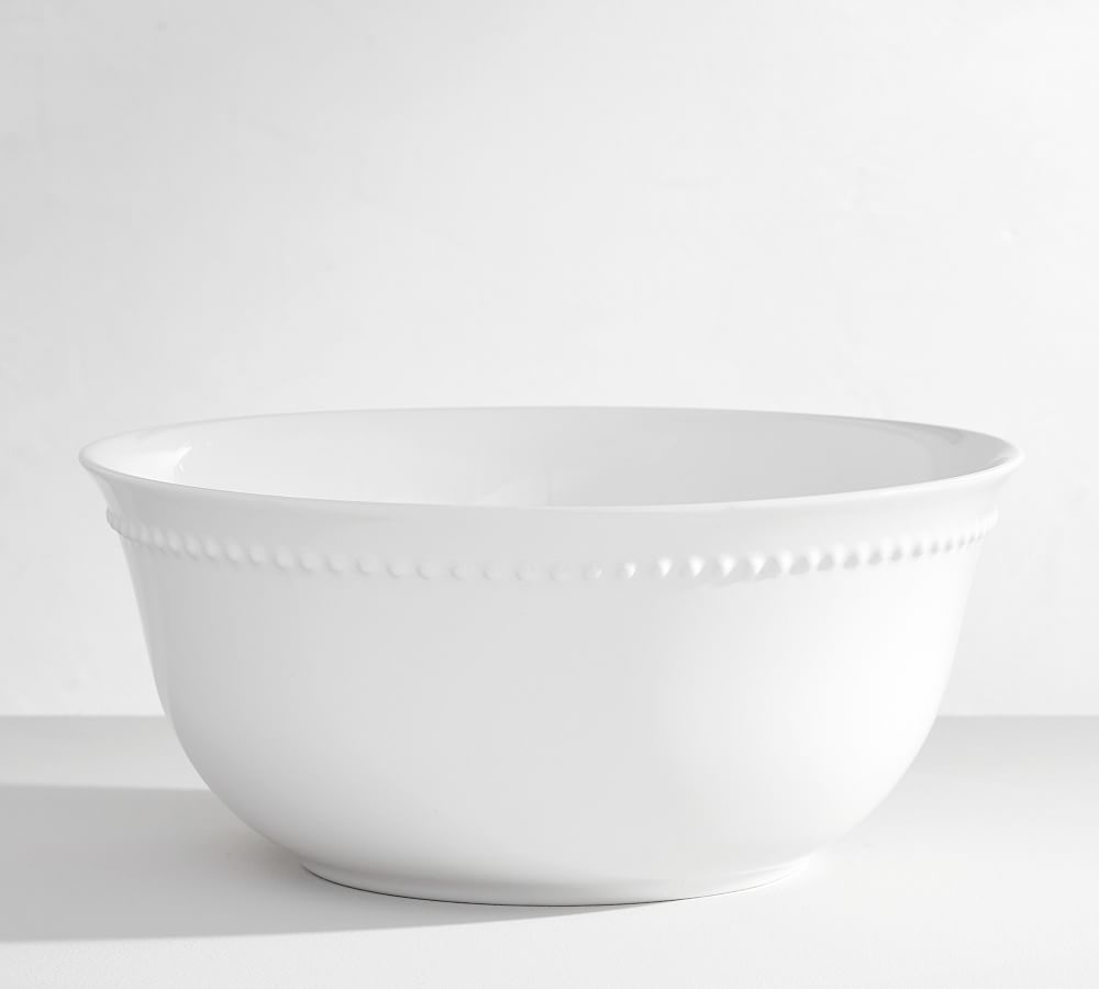 Pottery Barn - Emma Beaded Stoneware Serving Bowl (True White)