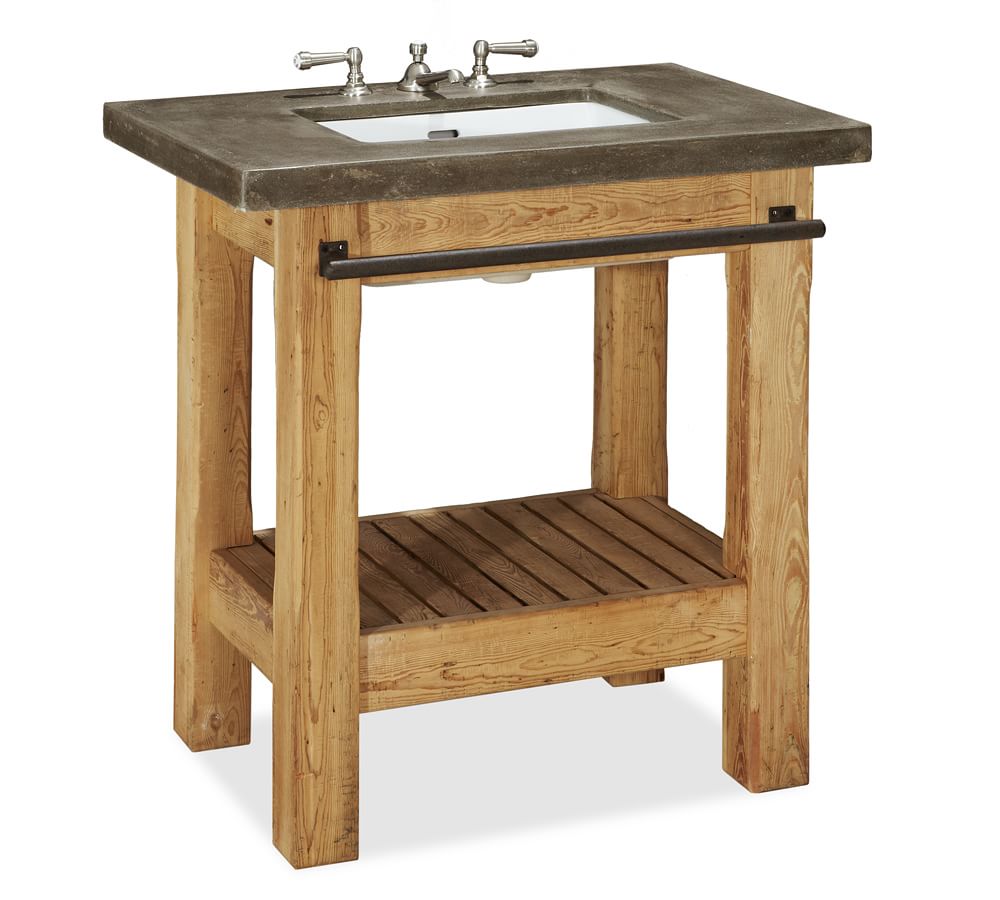 Abbott Concrete Counter & Reclaimed Wood Single Sink Vanity