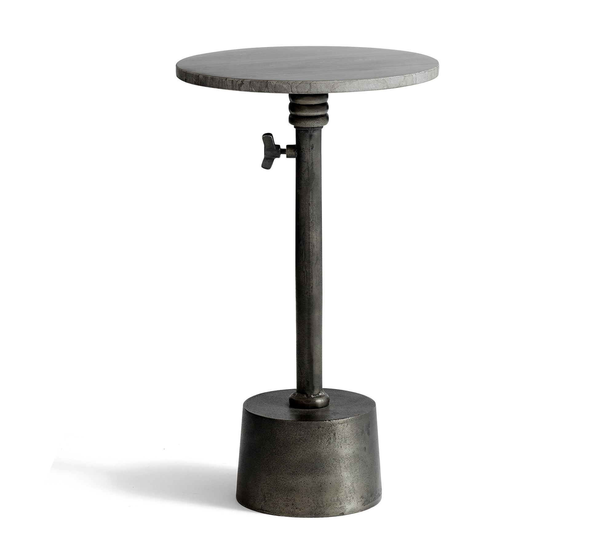 Melvin Round Marble Adjustable Accent Table (12")