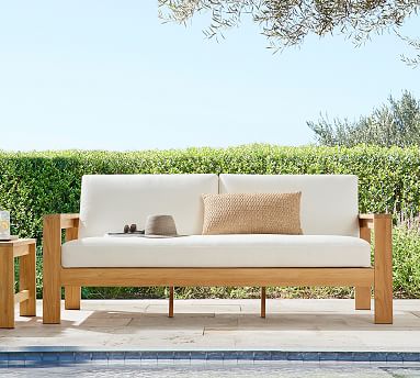 Malibu Teak Outdoor Sofa Pottery Barn