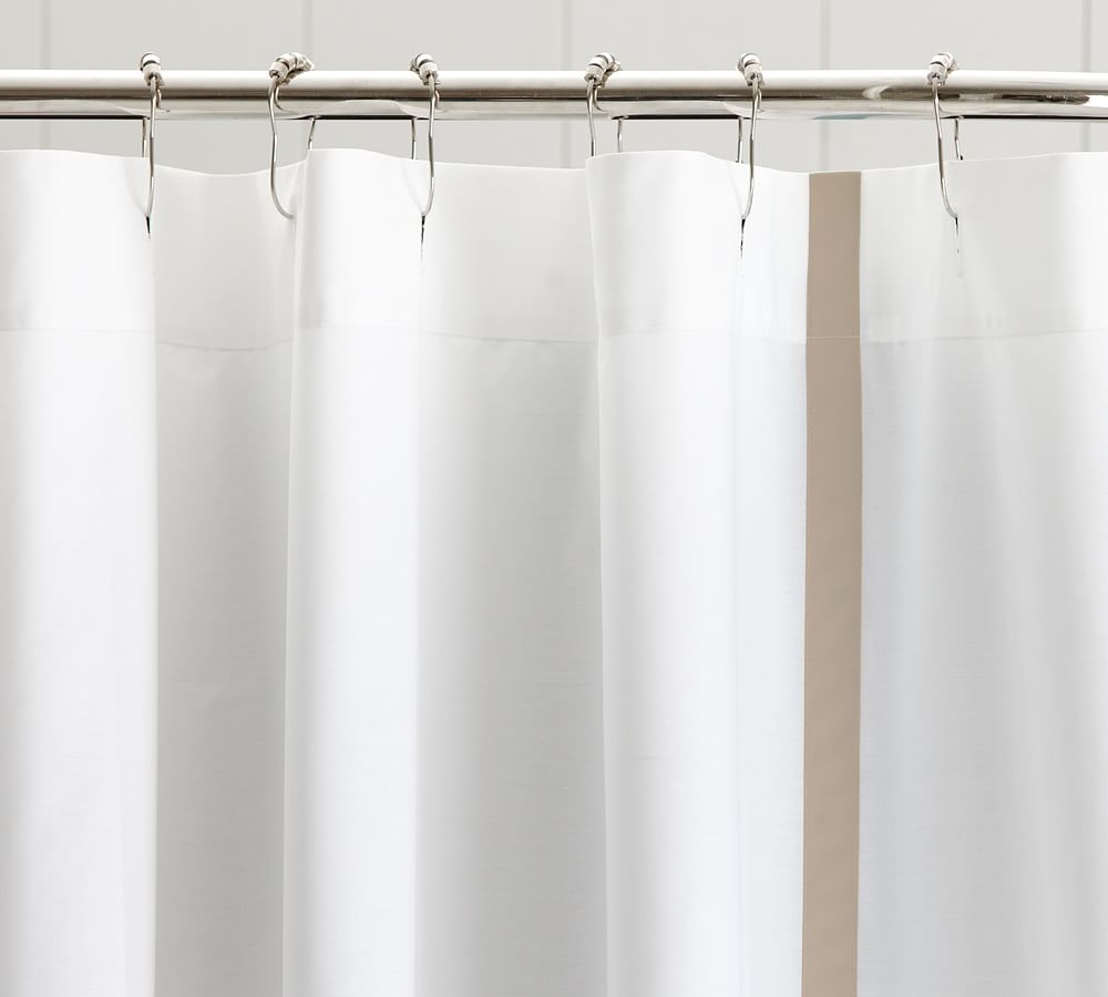 Morgan Banded Organic Shower Curtain