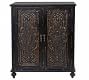 Hoell Carved Wood Storage Cabinet