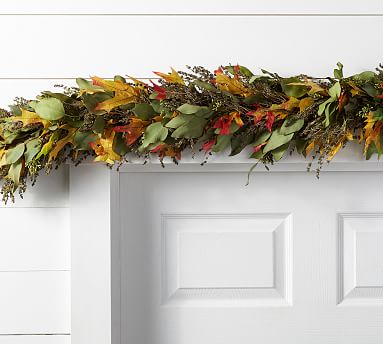 Live Autumn Leaves Garland | Pottery Barn