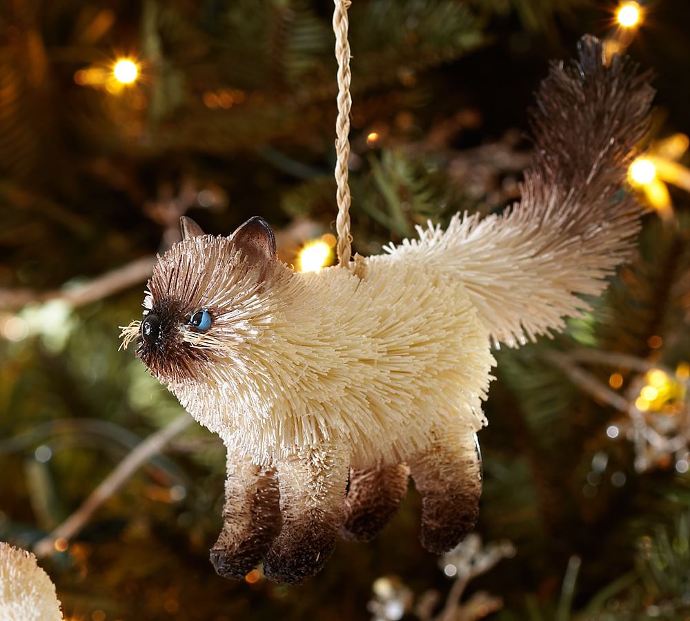 Bottlebrush Siamese Cat Ornament