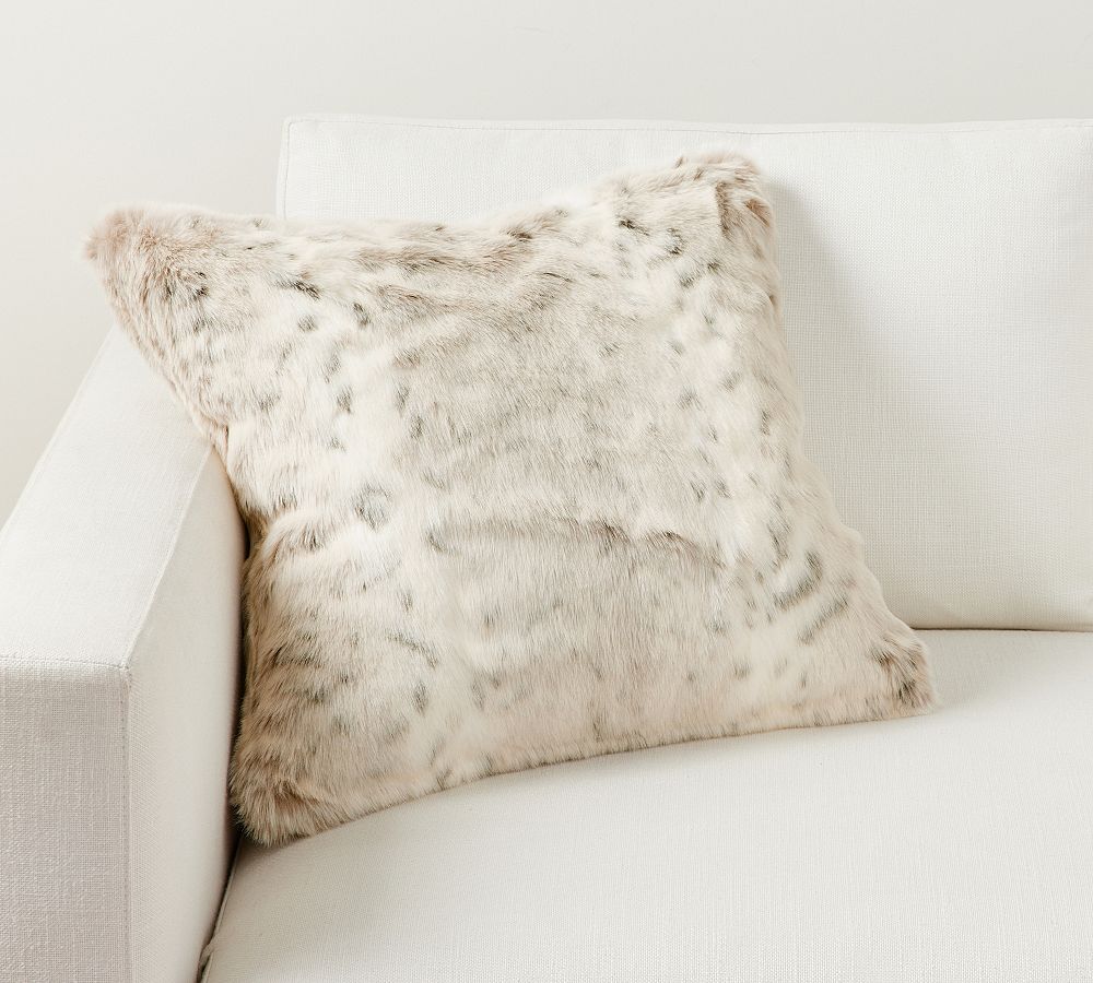 Open Box: Faux Fur Snow Leopard Pillow | Pottery Barn