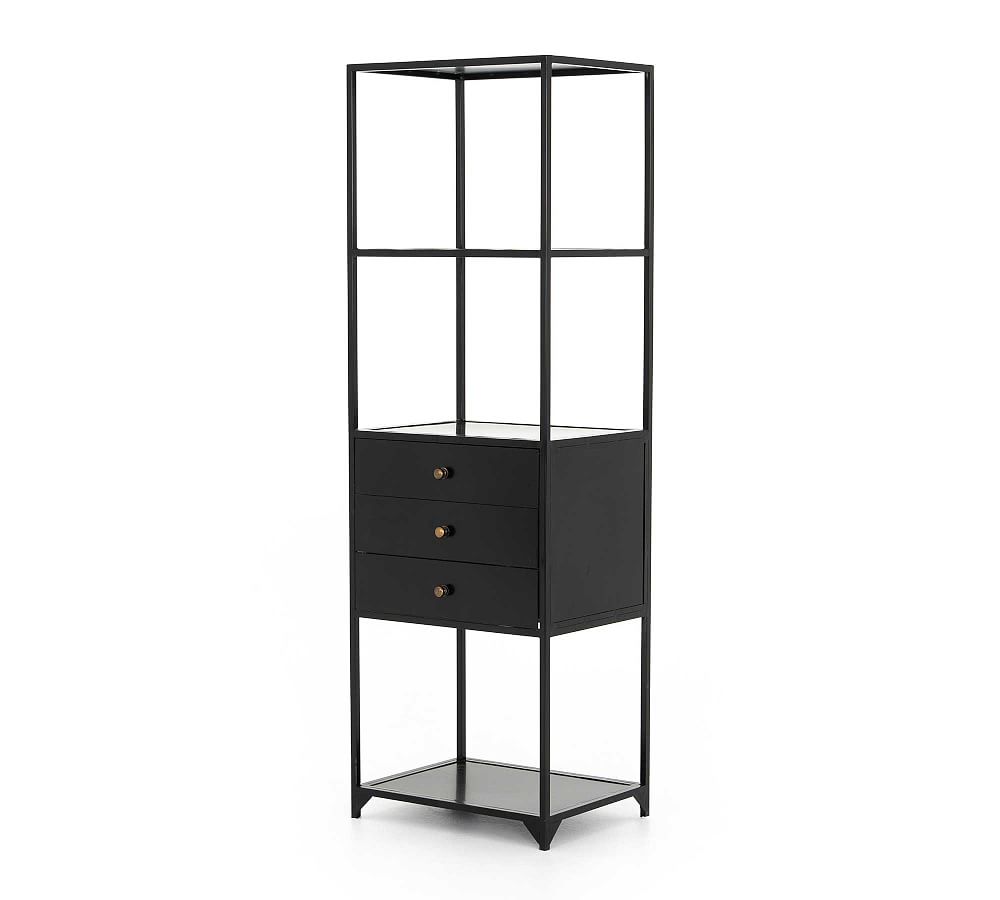 Harmon Metal Open Bookcase with Drawers