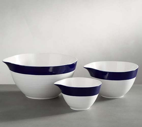 PB Kitchen Banded Mixing Bowls, Set of 3 Kitchen Accessories