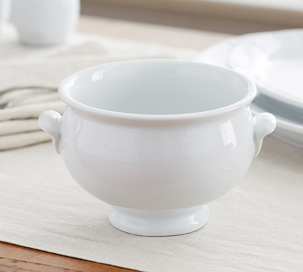 Great White Porcelain Footed Soup Bowl