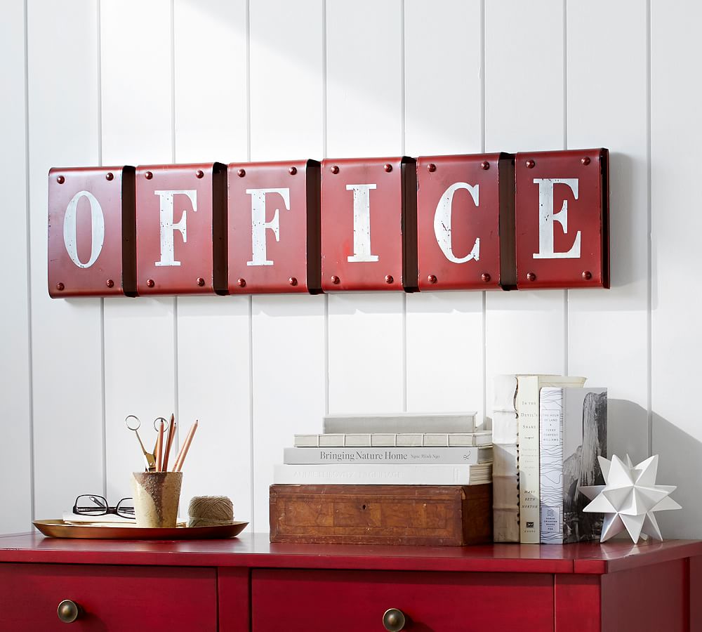 Rustic Iron Office Sign