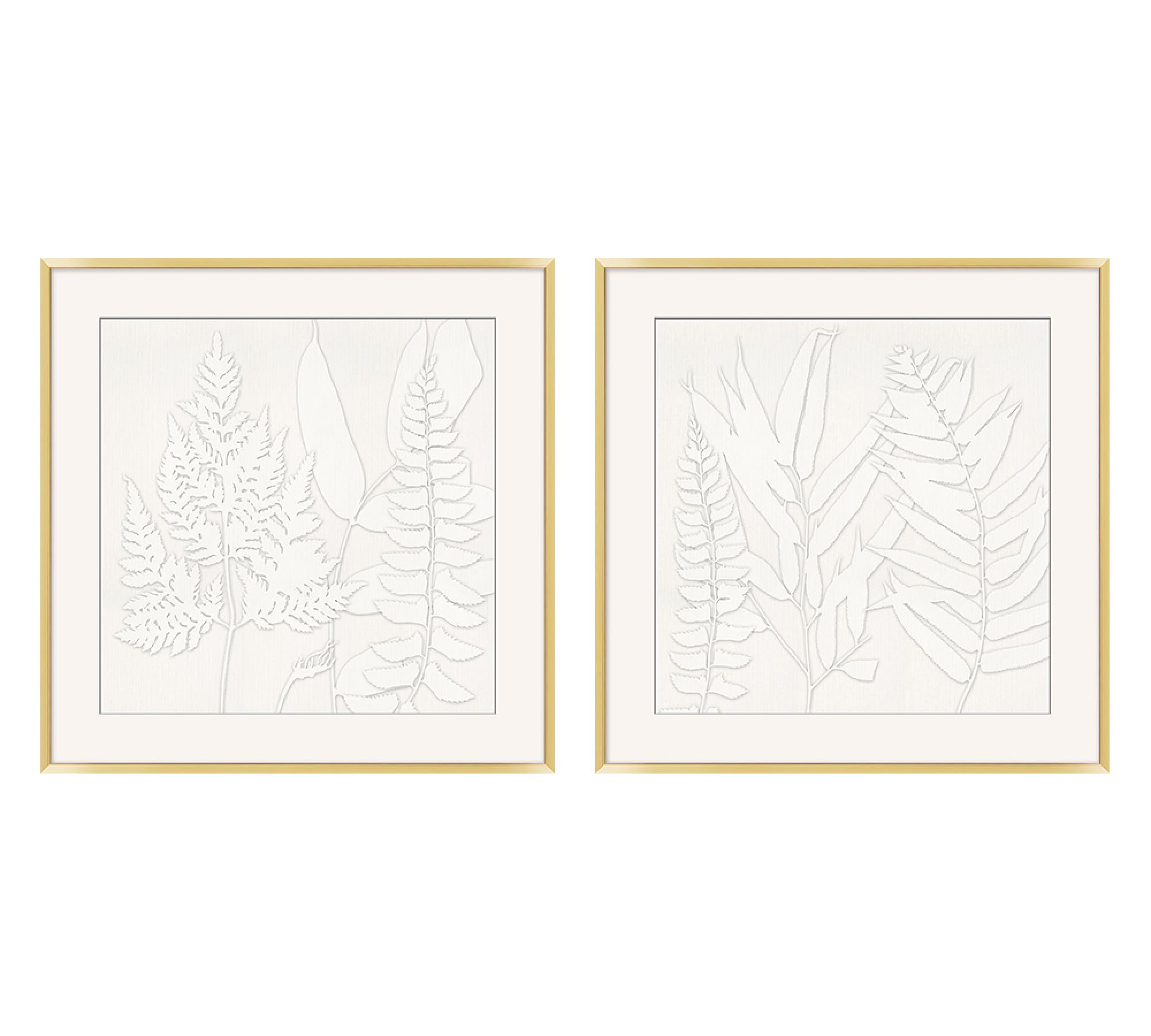 Linen Ferns Framed Print