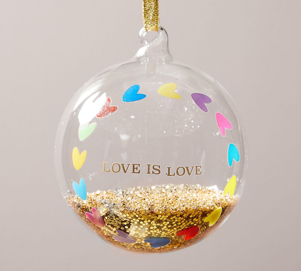 Love is Love Gold Glitter Ornament