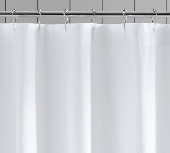 Mini Ruffle Yarn Dyed Shower Curtain | Pottery Barn