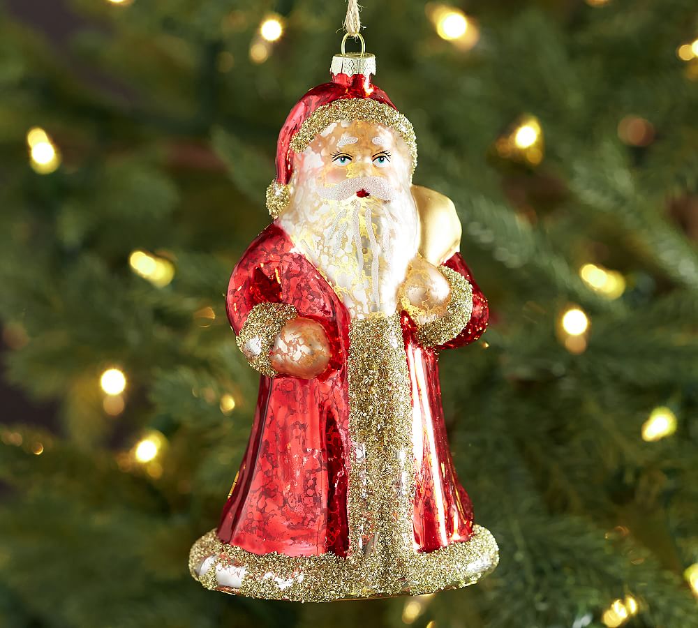 Lit Mercury Santa Ornament