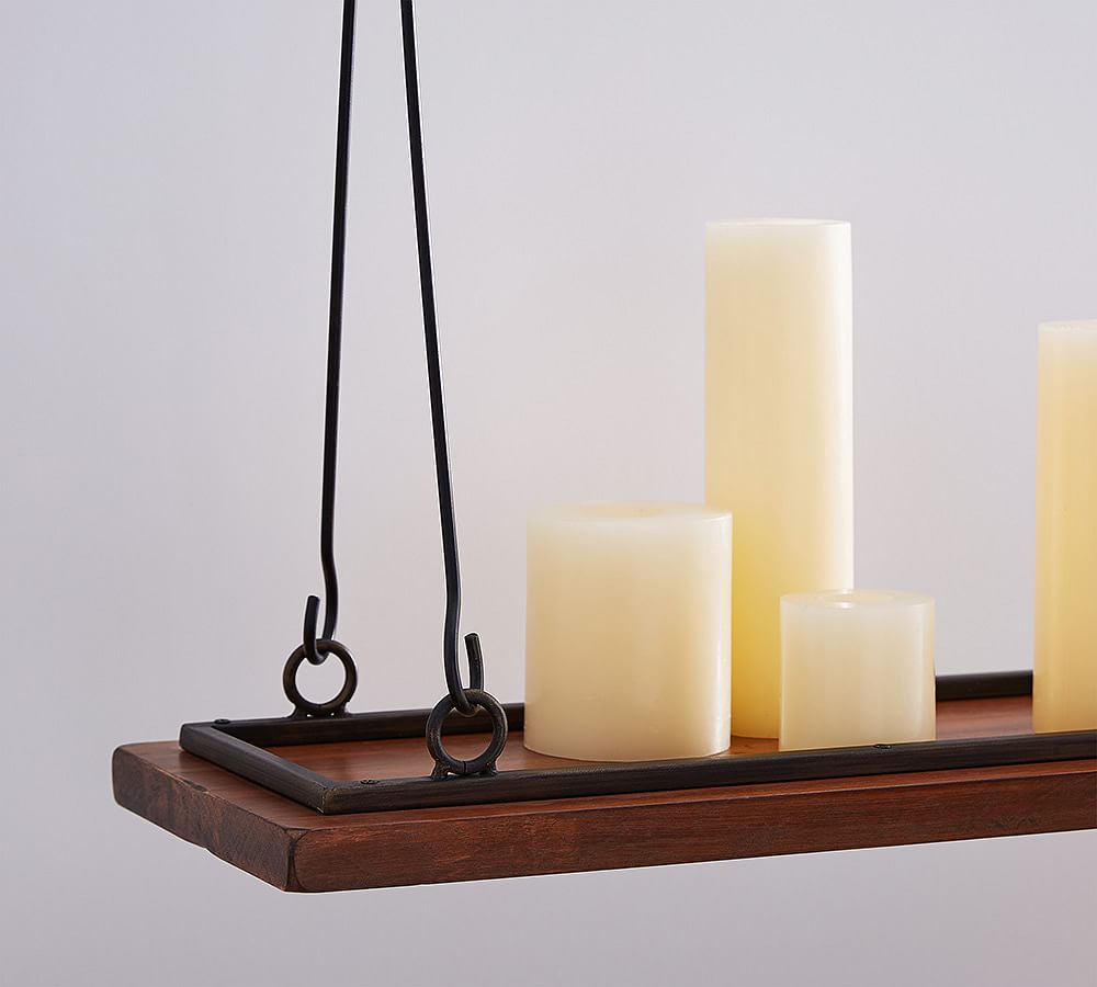 Open Box Trey Wooden Taper Candle Holders, Set of 3, Open Box