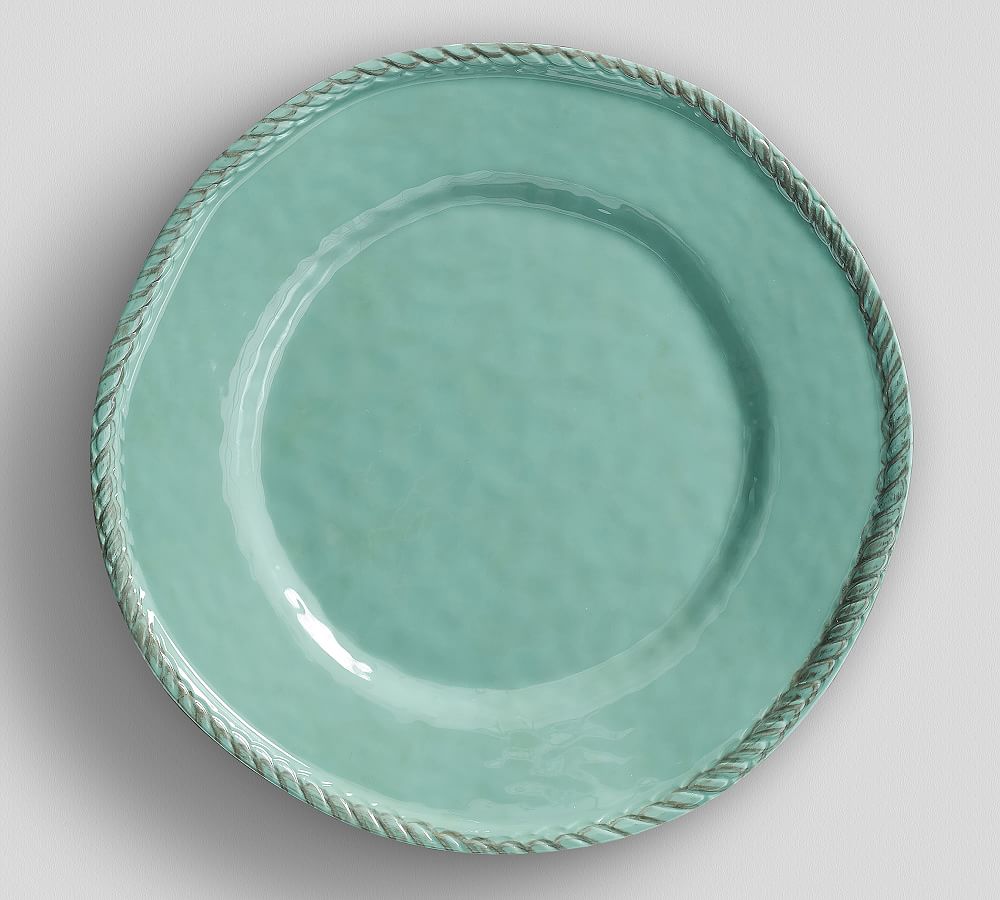 Rope Melamine Dinner Plate - Turquoise