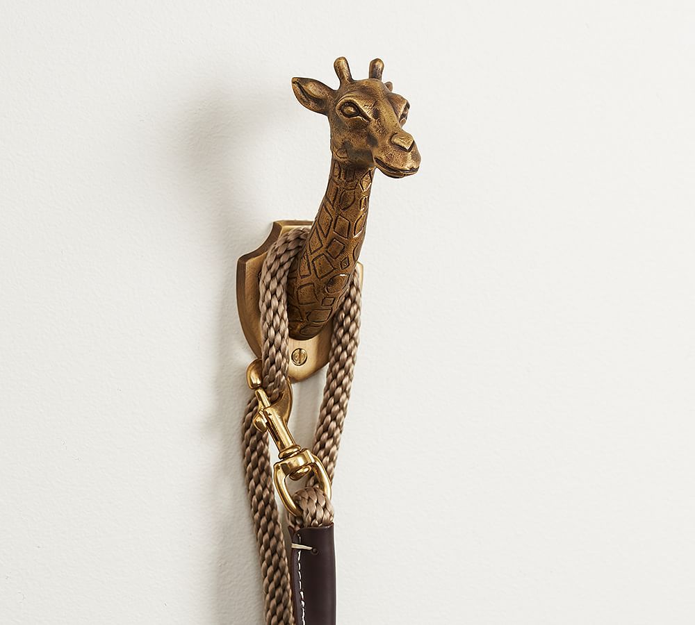 Safari Giraffe Brass Hook