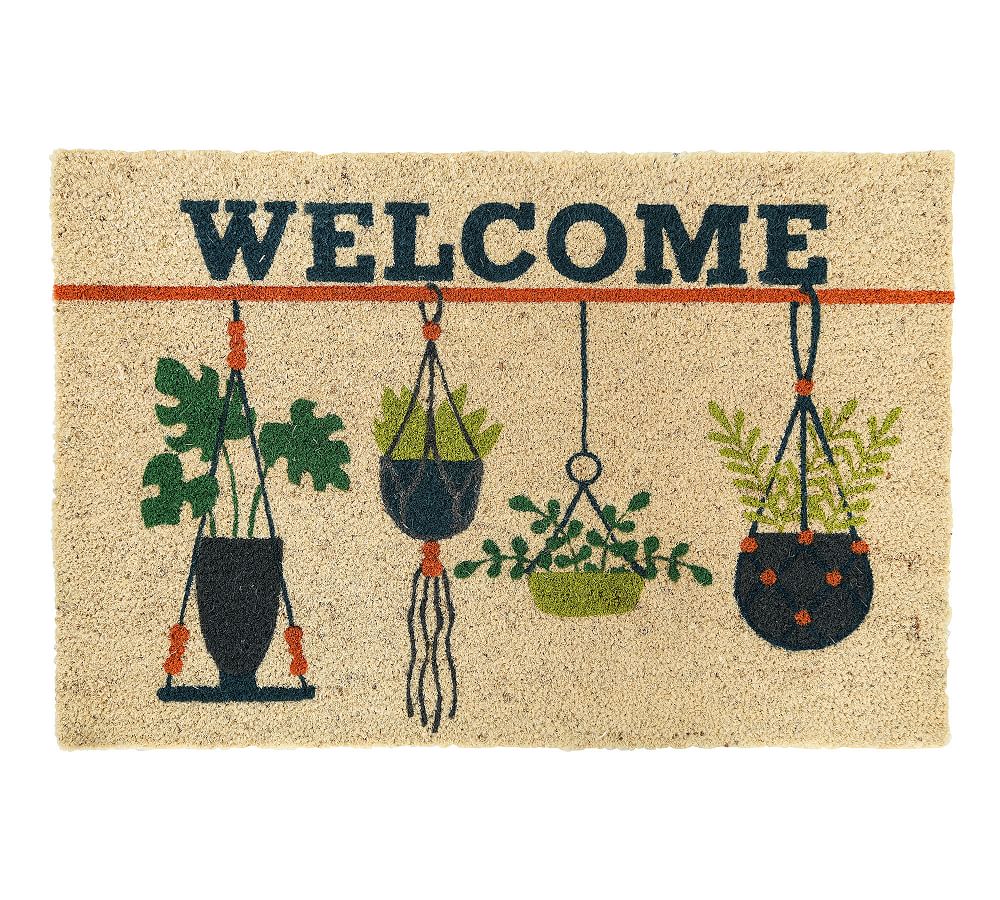 Hanging Plants Welcome Doormat