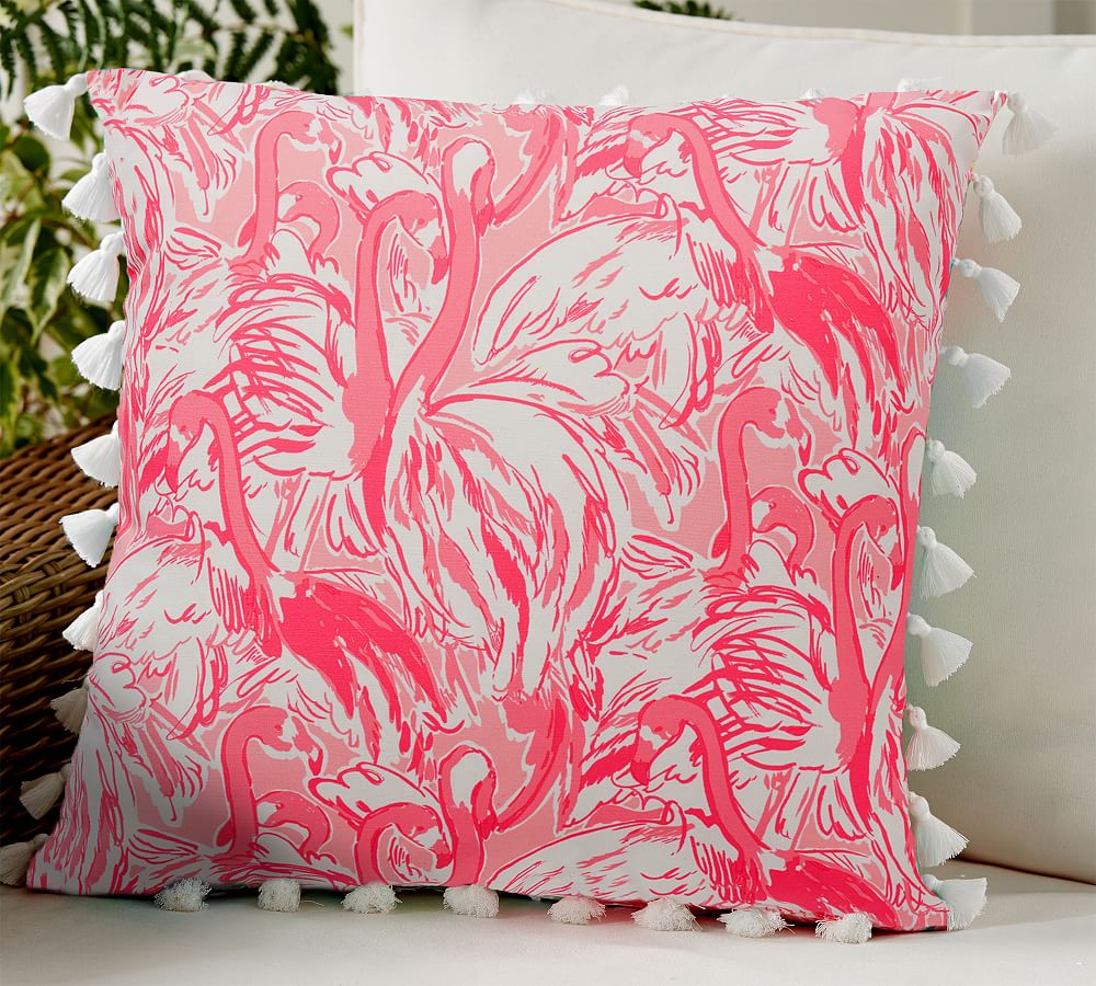 Outdoor Lilly Pulitzer Printed Pillow - Pink Colony