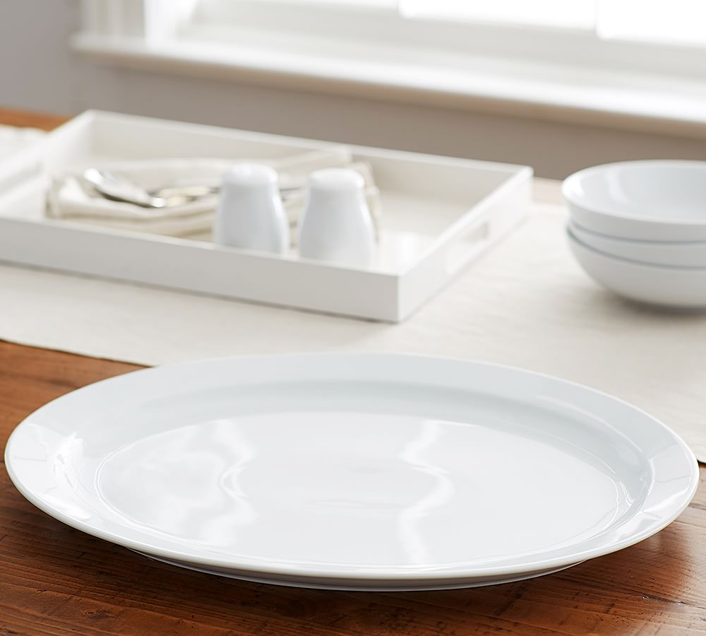 White porcelain outlet serving platter