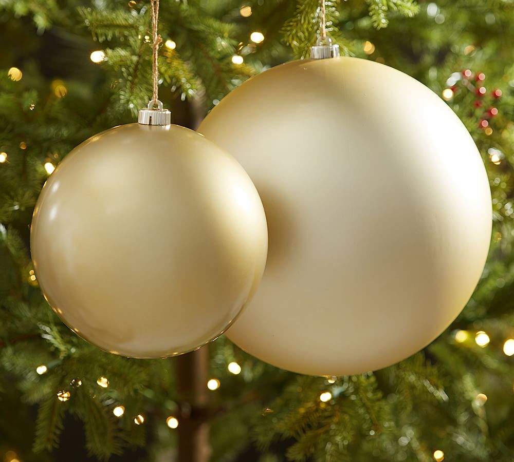 Outdoor Gold Ball Ornaments - Set of 6