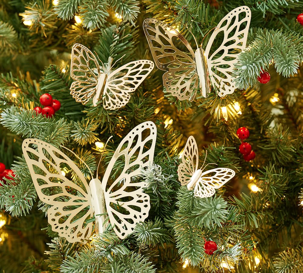 Monique Lhuillier Papillion Ornaments, Set of 4