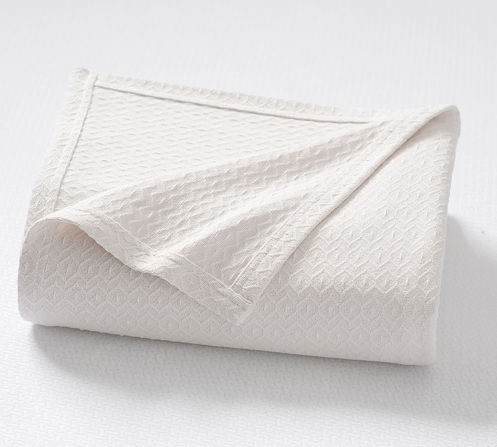 Diamond Organic Cotton Blanket - Ivory
