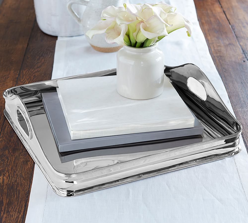 Mallory Polished Silver Square Tray