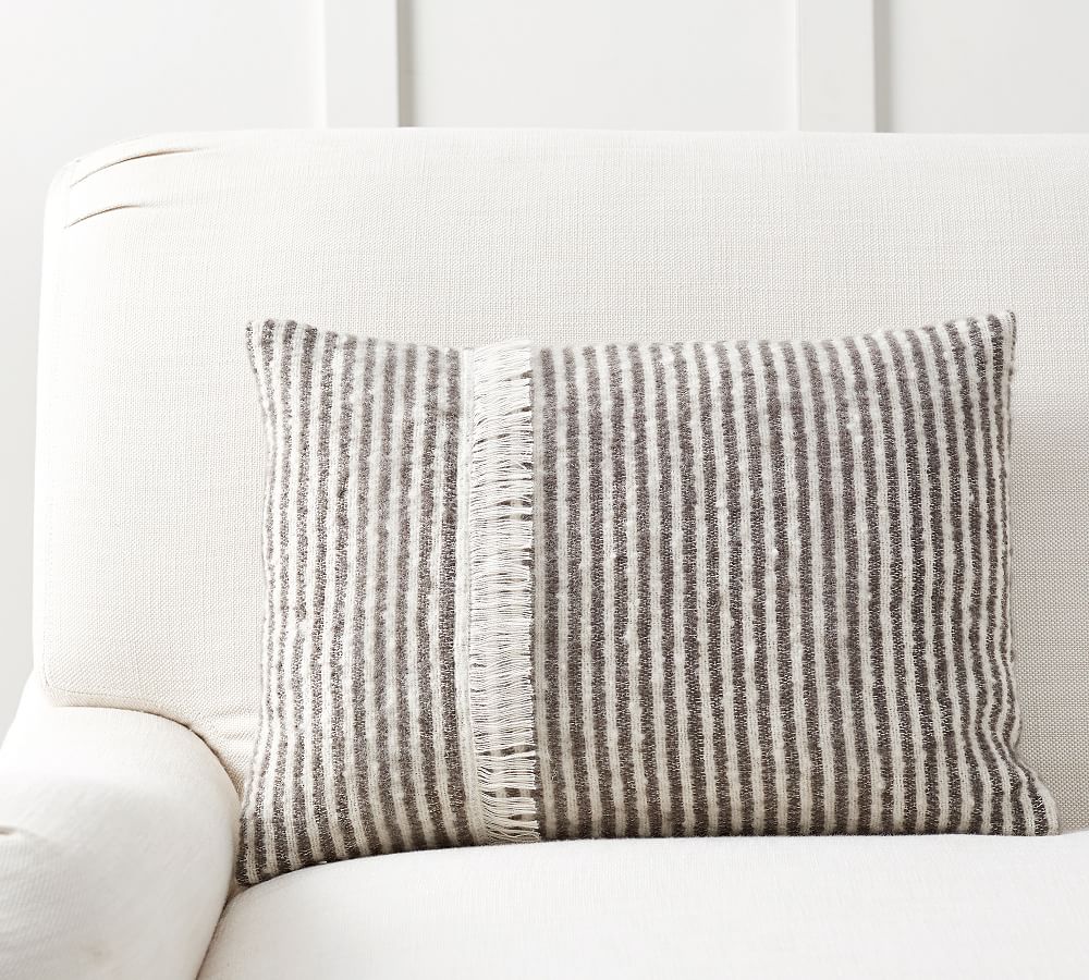 Cozy Ticking Striped Lumbar Pillow Cover