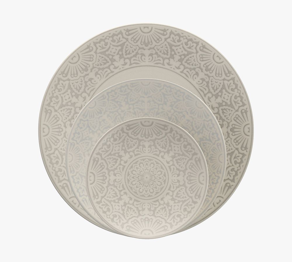 Havana Stoneware 12-Piece Dinnerware Set - Gray | Pottery Barn