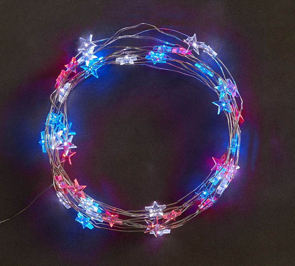 Mini Star String Lights Red, White & Blue Pottery Barn