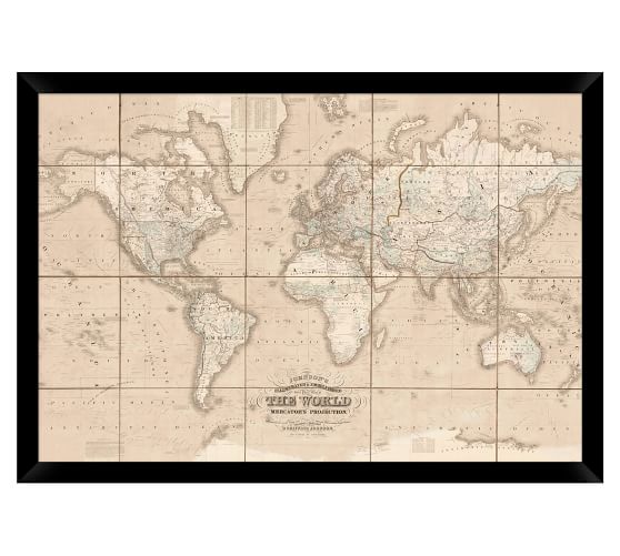World Map With Frame | Pottery Barn