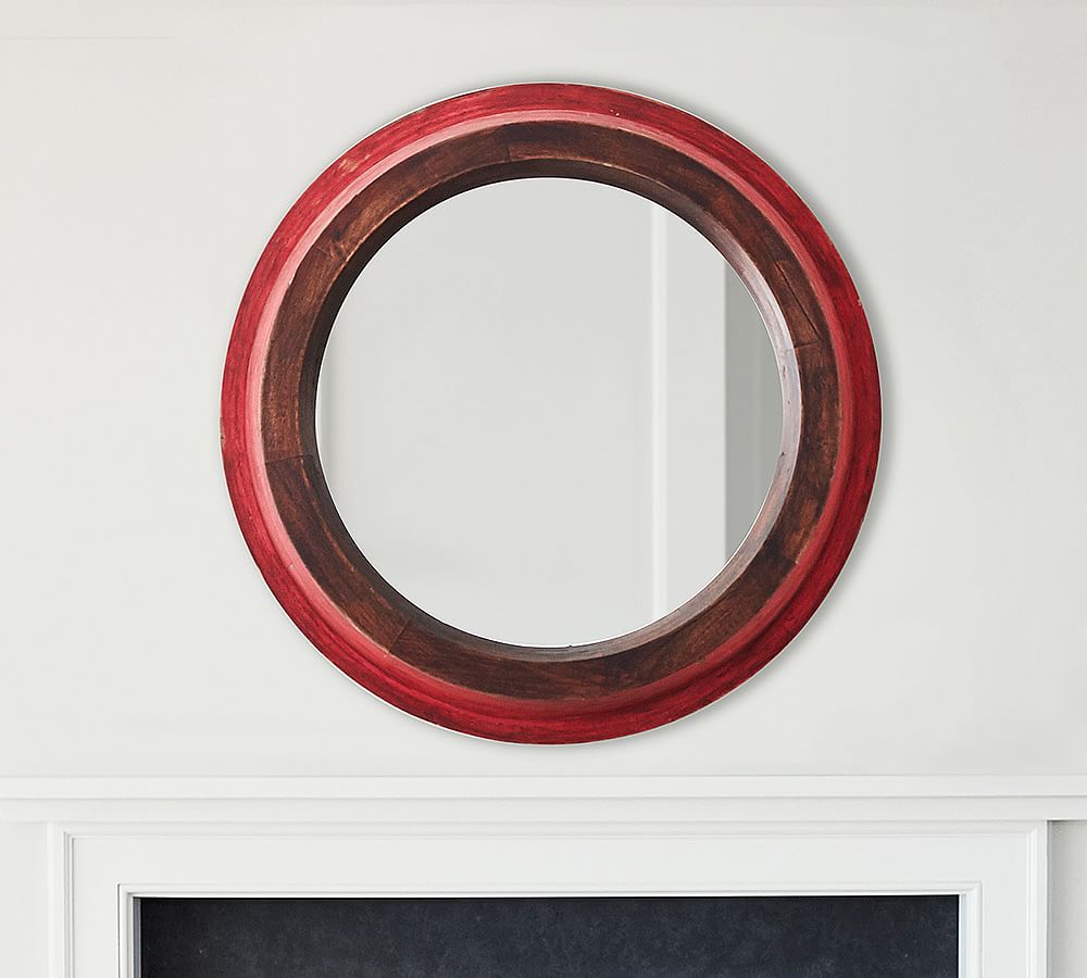 Sawyer Round Mirror - Red