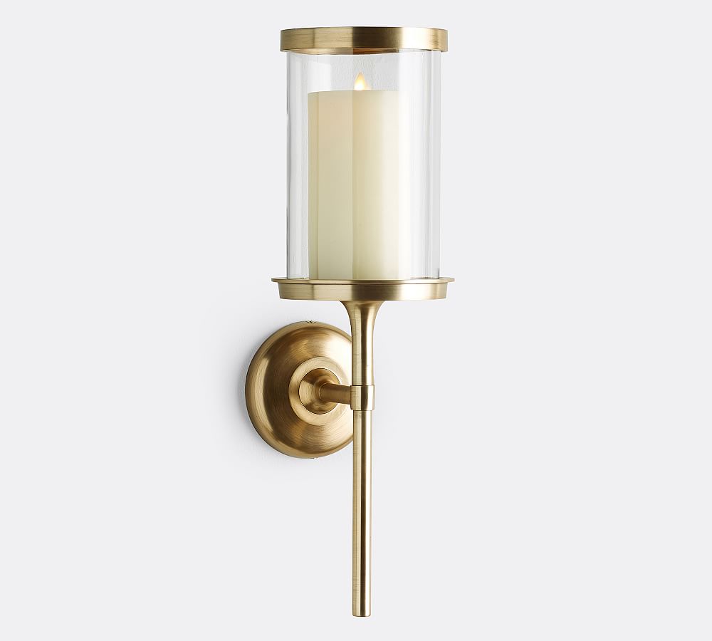 Chester Brushed Brass Wall Mounted Candle Holder