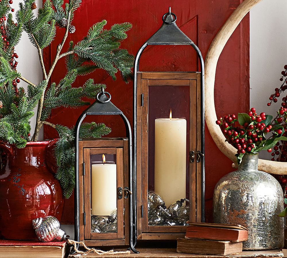 Cliff Wood & Metal Lantern | Pottery Barn