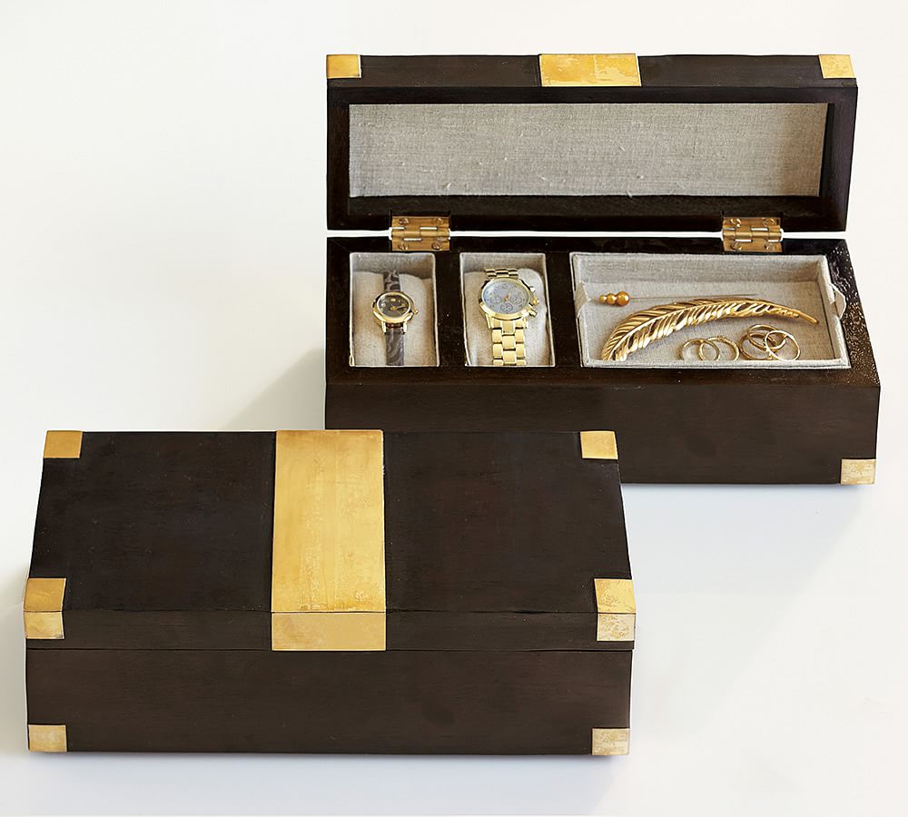 Tessa Black &amp; Gold Jewelry Box