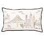 New York City Embroidered Lumbar Pillow Cover