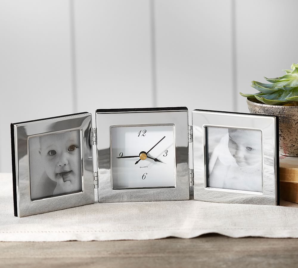 Silver Clock with Frames
