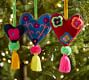 Embroidered Heart Ornaments