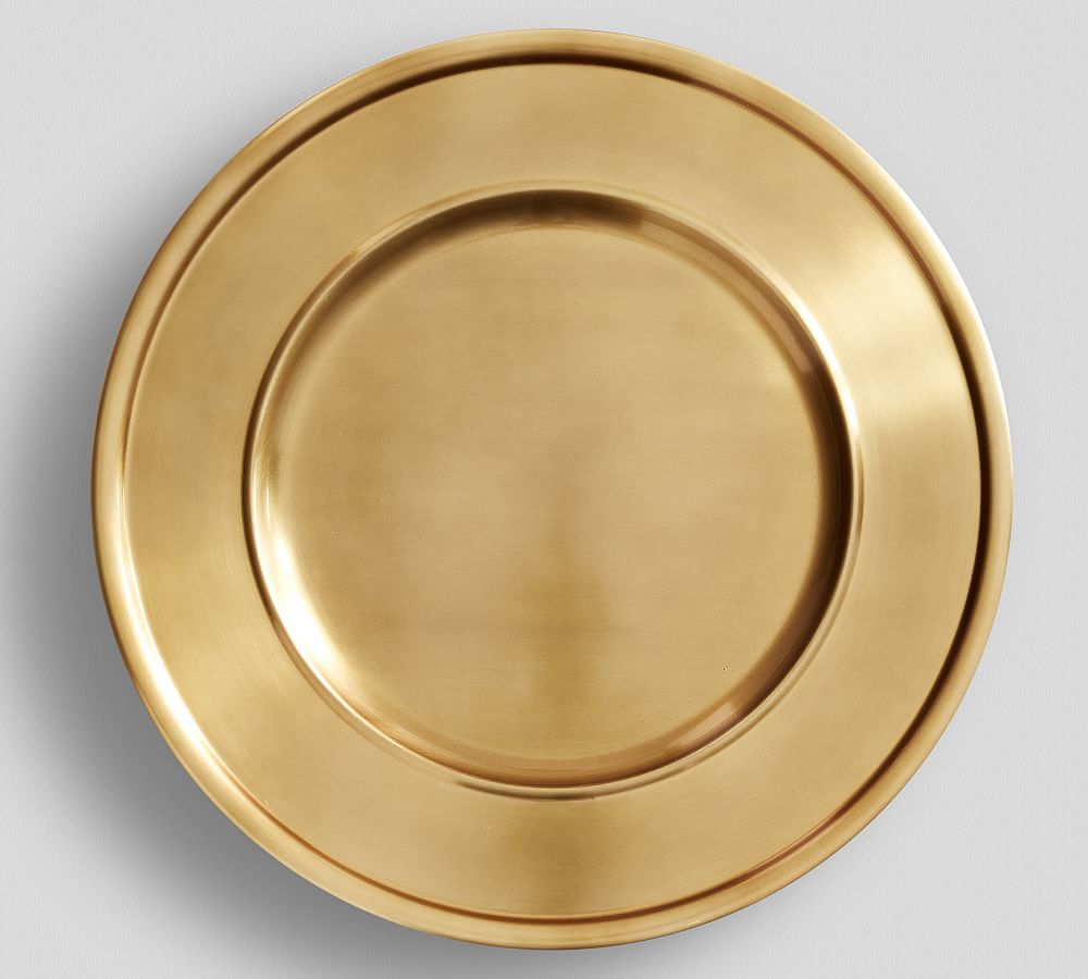 Antiqued Metal Charger Plate - Gold