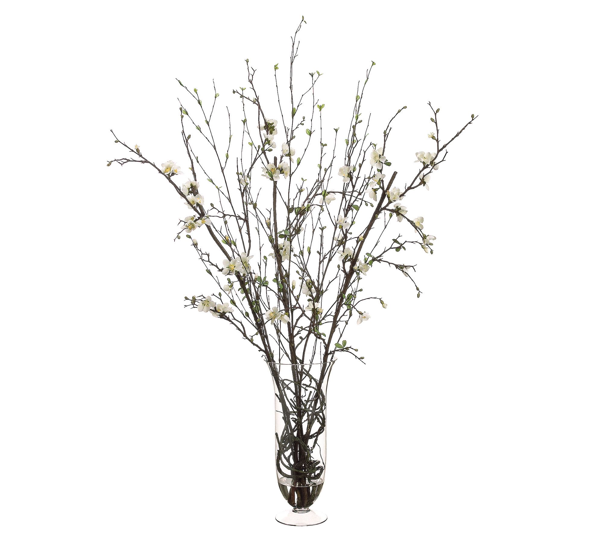 Faux Quince Blossoms & Twigs Mixed Arrangement