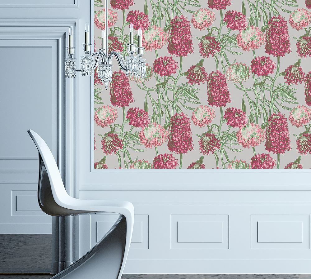 Hydrangea Blush Removable Wallpaper Pottery Barn