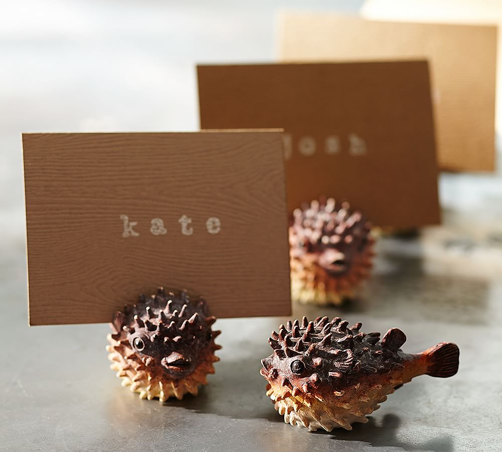 Pufferfish Place Card Holder, Set of 4